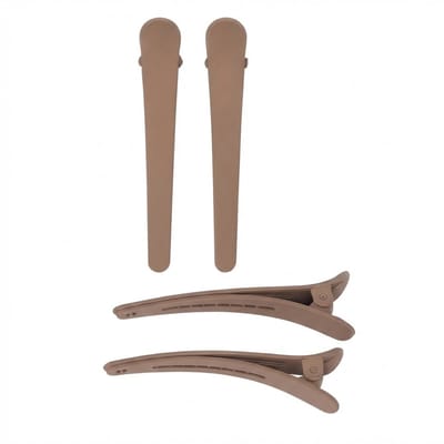 Koffiekleurige haarschuifjes dames set van vier stuks – matte haarspelden met gebogen vorm – eenvoudige haarclips voor dagelijks gebruik