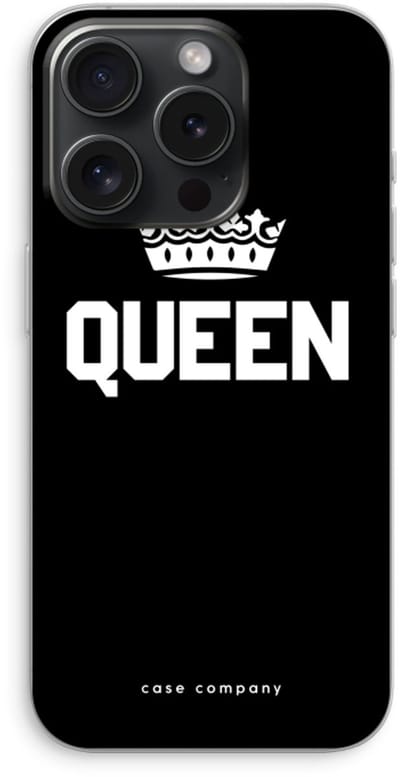 Case Company® - Hoesje geschikt voor iPhone 15 Pro hoesje - Queen zwart - Soft Cover Telefoonhoesje - Bescherming aan alle Kanten en Schermrand