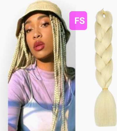 Frazimashop- Vlechthaar 1 Stuk- 24 inch 60 Haar Extensions - Hairextensions Jumbo- Braids Hair - Goud Blond- Zomer kleur.