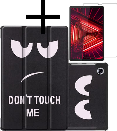 Hoes - Geschikt voor Lenovo Tab M10 FHD Plus (2e / 2nd Generatie) - Met Screenprotector - Trifold Bookcase - Hard Cover - Hardcover Book Case - Tablet Hoesje - Don't Touch Me