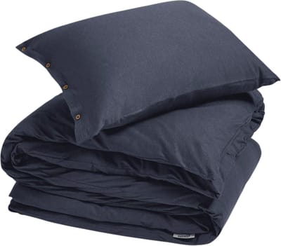 Yumeko dekbedovertrek jersey indigo blauw 140x220 + 1/60x70 - Bio, eco & fairtrade