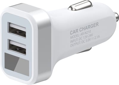 USB Autolader - Auto Lader met 2 USB 2.1A Oplaad Poorten - Oplader Geschikt voor: Navigatie / Telefoon / Tablet in de Auto - Autostekker - Car Charger