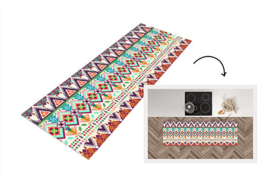 Keukenloper - Loper keuken - Azteken - Zuid-Amerika - Patronen - 150x50 cm - Keukenloper vinyl