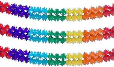 Haza Feestslinger - 3x - verjaardag versiering - papier - 600 cm - multi-color