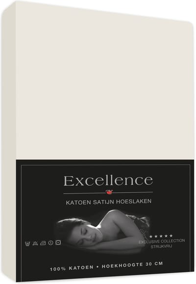 Senzatione katoen satijn Hoeslaken ecru - 180x200+30