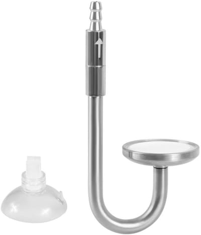 CO2-Diffuser roestvrij staal - CO2-Diffuser aquarium - terugslagklep - zuignap - 1-delig - lange levensduur - Aquarium CO2-systeem
