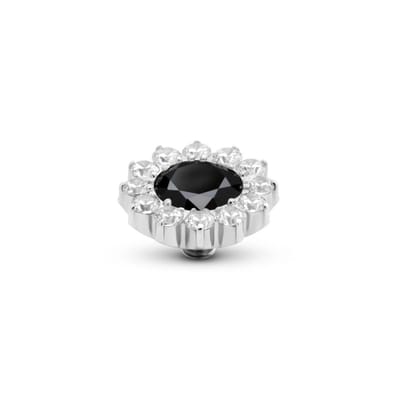 Melano Twisted Slay Steentje Black | Zilver