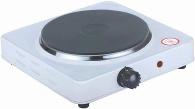 Elektrisch Kooktoestel - Draagbare Kookplaat - Reizen en Kamperen - Gietijzeren Plaat - 185 mm - Wit