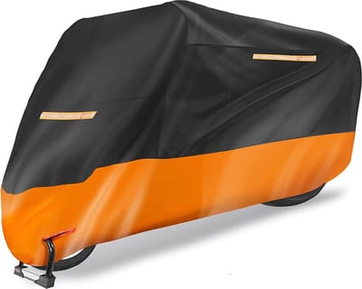 White-Label® Motorhoes Waterdicht Buiten - Scooterhoes - Universeel - Zwart met Oranje