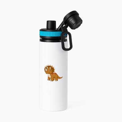 Hacebo® - Triceratops waterfles met draaidop blauw - Dinosaurus - Dinoliefhebber - T - rex - prehistorie - water fles - 850ML