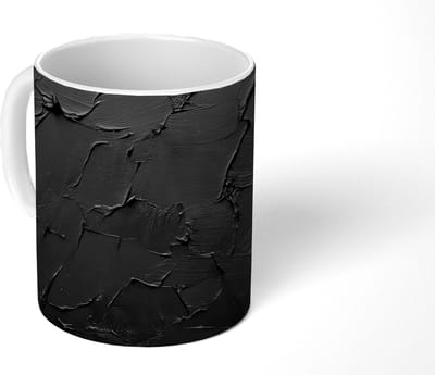 Mok - Koffiemok - Zwart - Verf - Mokken - 350 ML - Beker - Koffiemokken - Theemok