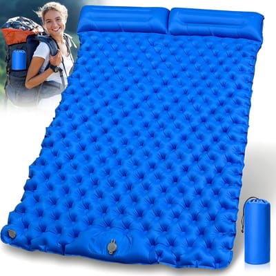 Camping Slaapmat - Dubbel Luchtbed - Kamperen en Reizen - Ingebouwde Voetpomp - 200 x 125 cm