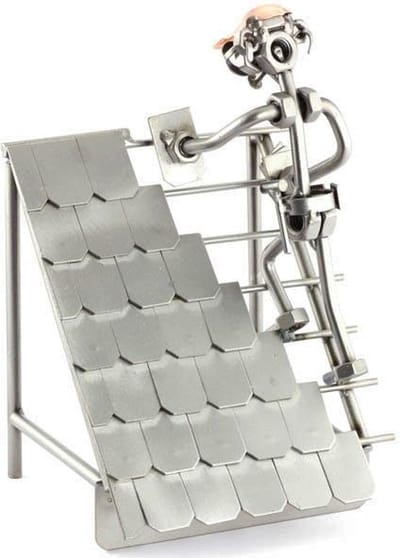 sculptuur dakdekker beroepen beeldje - metaal 20x13x12 relatiegeschenken