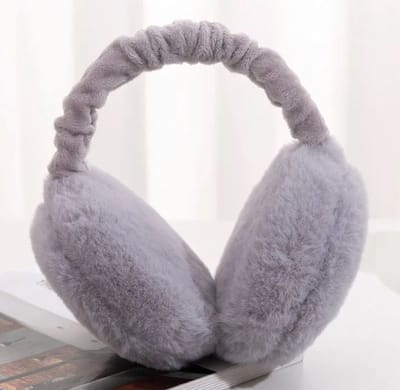 F I K A.® Grijze Oorwarmers voor Kinderen – Verstelbaar, Pluche, Modeaccessoire voor Meisjes - Warme winter earmuffs