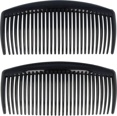 Haarsoires Haarspeld Sierkam Opsteekkammen 11cm - Basic - Fijne Tand - Zwart - Set van 2 - Haarsteekkam voor Opgestoken Kapsels - Styling Tool - Haarversierkam - Haar Versiering