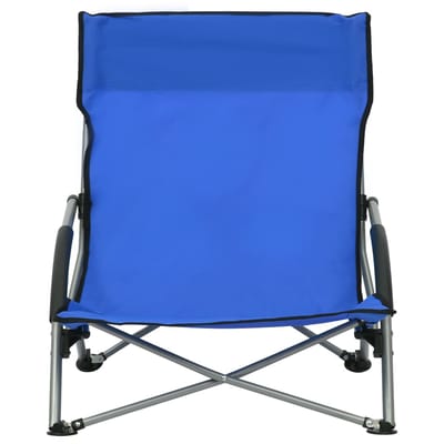 vidaXL - Opklapbare - stoelen, - 2 - stuks, - blauwe - stof
