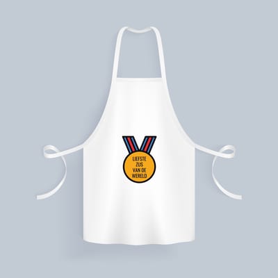 Akyol - liefste zus van de wereld Keukenschort - Zus - de liefste zus - verjaardagscadeau - verjaardag - cadeau - cadeautje voor zus - zus artikelen - kado - geschenk - gift - 82 bij 71 cm