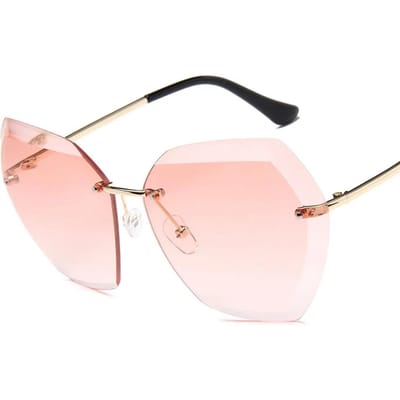 Lunettes de soleil vintage sans monture pour femmes et hommes, verres dégradés, style rétro, UV400