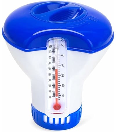 Geschikt voor Drijvende chloordispenser, chemische broomdispenser met thermometer, 5 instelbare stroomniveaus geschikt voor zwembaden, hot tubs en spa's