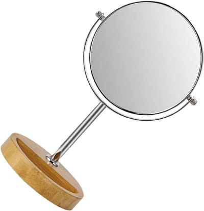 Make-up Spiegel - Tafelspiegel Staand - Dagelijkse Verfraaiing - 360 Graden Draaibaar - 30x15x14 cm - Naturel