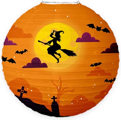 LUQ - Heks - Halloween - Lampion - Lichtje - Lampionstokje - Treklampion - Papier - Sint Maarten - Kind - 1 Stuk