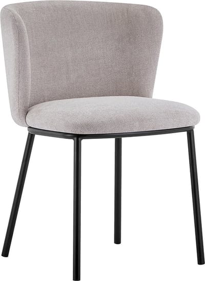 Stoel Lynn Beige - Stof - Set van 2 - Zithoogte 49.5 cm - Zitdiepte 45 cm