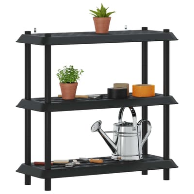 vidaXL - Plankenunit - 3-laags - 100 - x - 40 - x - 96 - cm - PP - Antracietkleurig