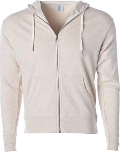 Unisex Zipped Hoodie 'French Terry' met capuchon Oatmeal Heather - XS