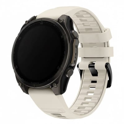 Siliconen bandje - geschikt voor Garmin Fenix 5S (Plus) / 6S / 7S / 8 (43 mm) / Approach S12 / S42 / S70 42 mm / Epix Pro (Gen 2) 42 mm / D2 Delta S / Mk3(i) 42 mm - gesp - starlight