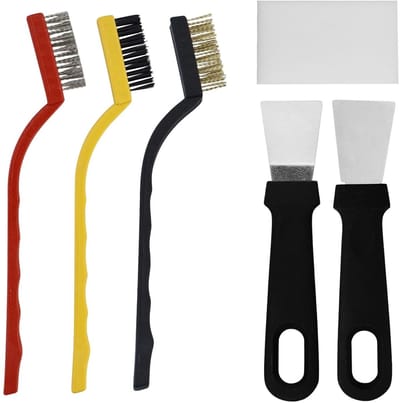 Dailygoods- Reinigingsschraper 2-delig - Multifunctionele Keukenschrapers - Roestvrij Stalen Schraper - Antislip Handgreep - Ergonomisch Ontwerp - Efficiënte Reiniging - Ovenschraper