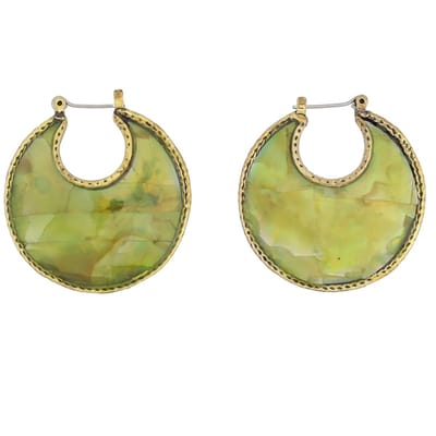 Behave - Oorbellen - Oorringen - Schelp - Groen Goudkleur - 3.5cm doorsnede