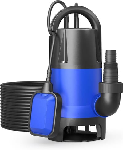 MIRA® Dompelpomp Vuil Water – Gemakkelijk en Praktisch – Waterpomp Elektrisch - Blauw en Zwart - 38cm x 29cm x 20cm
