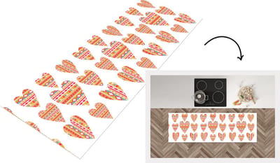 Keukenloper - Loper keuken - Hart - Zuid-Amerika - Patronen - 150x50 cm - Keukenloper vinyl