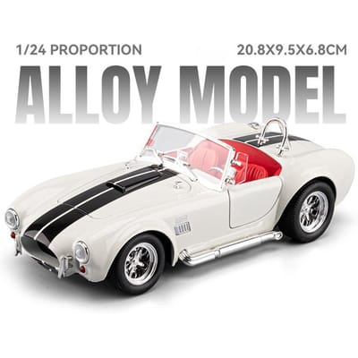 1:22 Shelby Cobra 427 S/C Legering Sportwagen Model Diecast Metaal Speelgoed Klassieke Retro Racewagen Voertuigen Model Geluid Licht Kinderen Cadeau gray