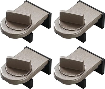 Raamslot - 4 Stuks - Klembeveiliging - Raamstopper - Schuifdeurblokkering - Schuifraamsloten - Window Lock - Bevestigingsclip Voor Horraam - Deurbegrenzer Voor Kinderen En Baby's - Geschikt Voor Schuifdeur in De Woonkame - Bruin