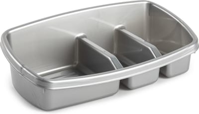 Plasticforte Keukenspons houder - 26x14 cm - zilver - doekjes organizer - keuken - kunststof