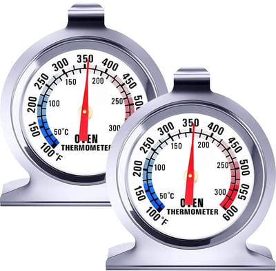 Dailygoods- Oven Thermometer Ovenbestendig - Digitale/Oven Thermometer - RVS Thermometer - Grote Wijzerplaat - Temperatuurmeter voor Koken/Bakken - Keukenthermometer