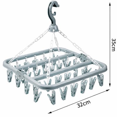Sokkendroger - 32 Knijpers - Sokken Hanger - Sokken Droger - Beha's - bh's - Ondergoed - Wasrek Sokken - Wasrek - Droogrek - Klein Wasrekje - Carrousel - Droogcarrousel - Washanger - Sokkendroogrek - Kleerhanger voor Sokken - Windbestendig