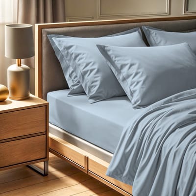 Asir - Ranforce Hoeslaken Kingsize (FR) (IT) (ES) (DE) - Blauw - 100% KATOEN RANFORCE - 160 x 200+30 cm