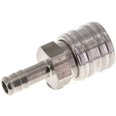 RVS DN 7.2 (Euro) Luchtkoppeling Snelkoppeling 8 mm Slangpilaar Double Shut-Off