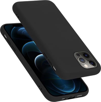 Cadorabo Hoesje geschikt voor Apple iPhone 12 / 12 PRO in LIQUID ZWART - Beschermhoes gemaakt van flexibel TPU silicone Case Cover