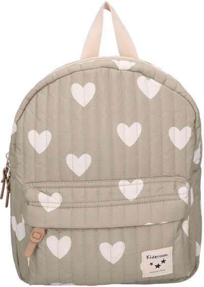 Kidzroom Wonderful Worlds Rugzak - Kinder rugzak - 7.3 liter - 31 x 26 x 9 cm - Groen - Hartjes