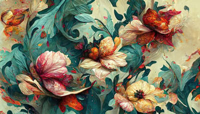 Wave of Florals, Mint by Michelle decoupage papier A1