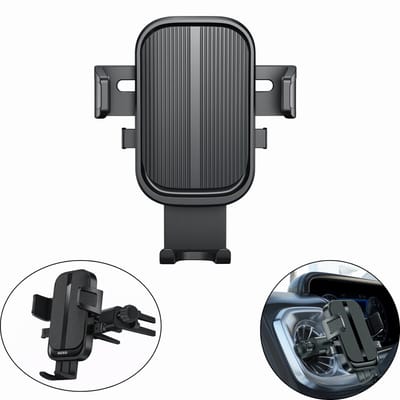 HOXO Telefoonhouder Auto – Ventilatierooster – 360° Draaibaar – Verstelbare Smartphonehouder – Anti-Slip – Zwart