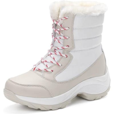 Nieuwe Dames Winter Sneeuwlaarzen Platform Dames Winterschoenen Warme Pluche Voor Winter Vrouwelijke Dameslaarzen Zoete Dames Botas De Mujer 35 gray