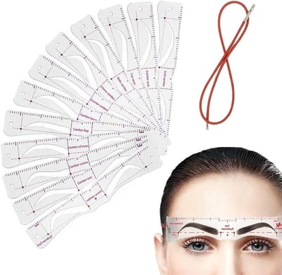 Wenkbrauw Sjablonen - Make-up Tool - Wenkbrauwen Vormgeven - Herbruikbaar met Band - 12 Stuks - Niet gespecificeerd