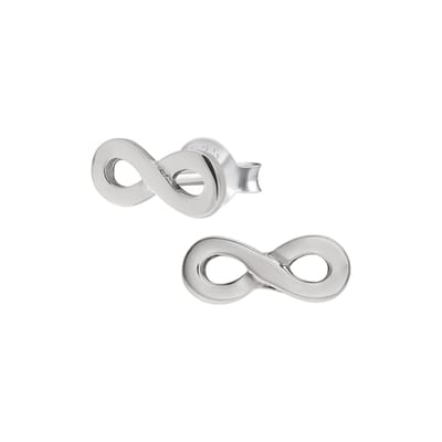 WeLoveSilver - oorstekers zilver - infinity teken - 6 mm