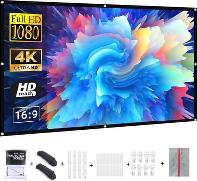 Projectiescherm 72 inch Draagbaar - Dubbelzijdig 16:9 - Opvouwbaar Projectiescherm voor Binnen en Buiten