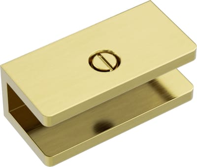 Owen & Fich Messing Glasklem Douchewand 10mm – Glasbeslag Rechte Klem Geborsteld Champagne Goud | Brushed Champagne Gold PVD