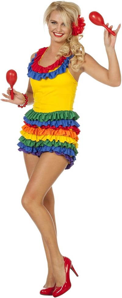 Wilbers & Wilbers - Brazilie & Samba Kostuum - Samba Shaka Brazilia - Vrouw - multicolor - Maat 36 - Carnavalskleding - Verkleedkleding
